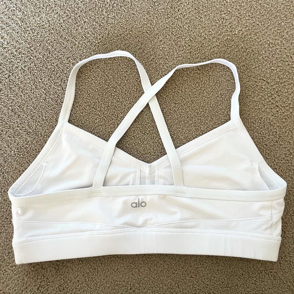 Alo yoga white sports bra
